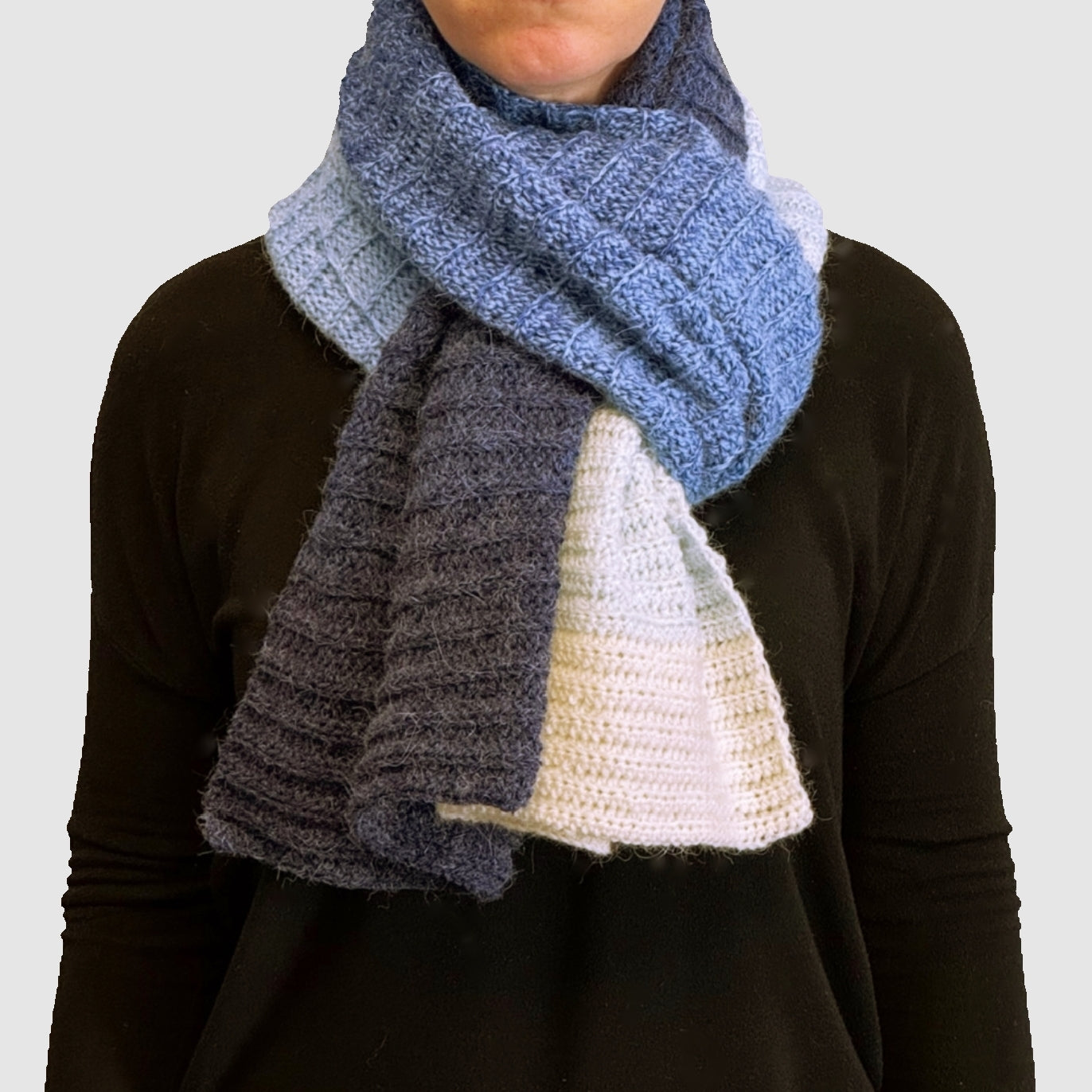 Luxurious winter scarf made from alpaca blend yarn