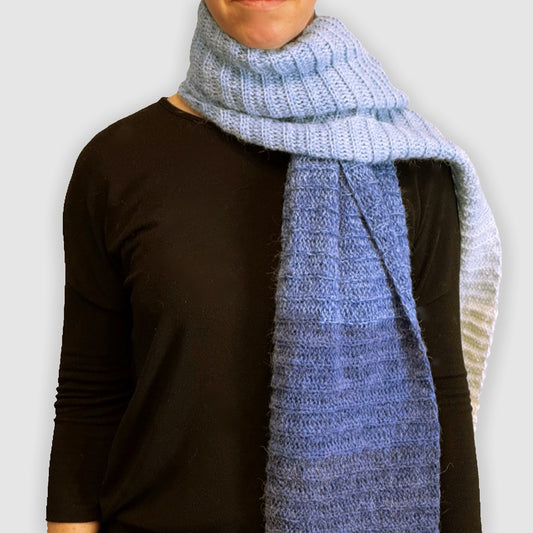 Luxurious winter scarf made from alpaca blend yarn