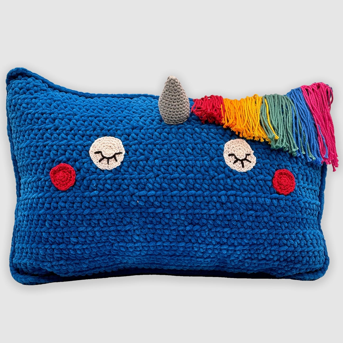 Unicorn pillow 30x50 cm – Handmade, Oeko-Tex certified yarn, soft &amp; cuddly for children and adults