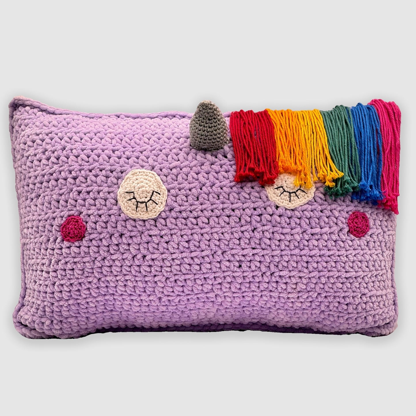 Unicorn pillow 30x50 cm – Handmade, Oeko-Tex certified yarn, soft &amp; cuddly for children and adults